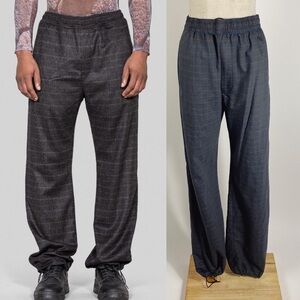 SERAPIS MARITIME Men’s Plaid Wool Drawstring Pull On Pant Gray Small